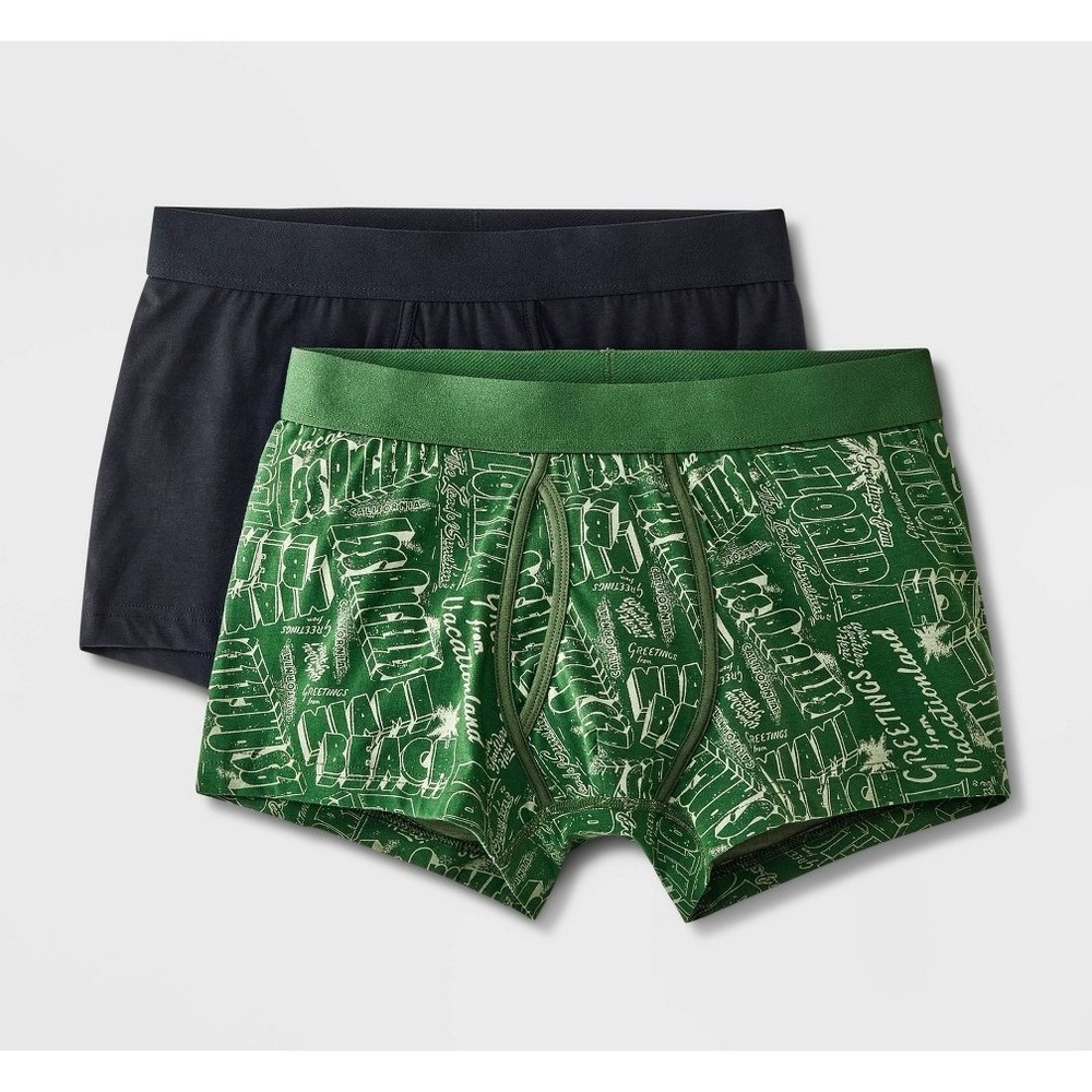 Men's Postcard Print Trunks 2pk size L 36-38"